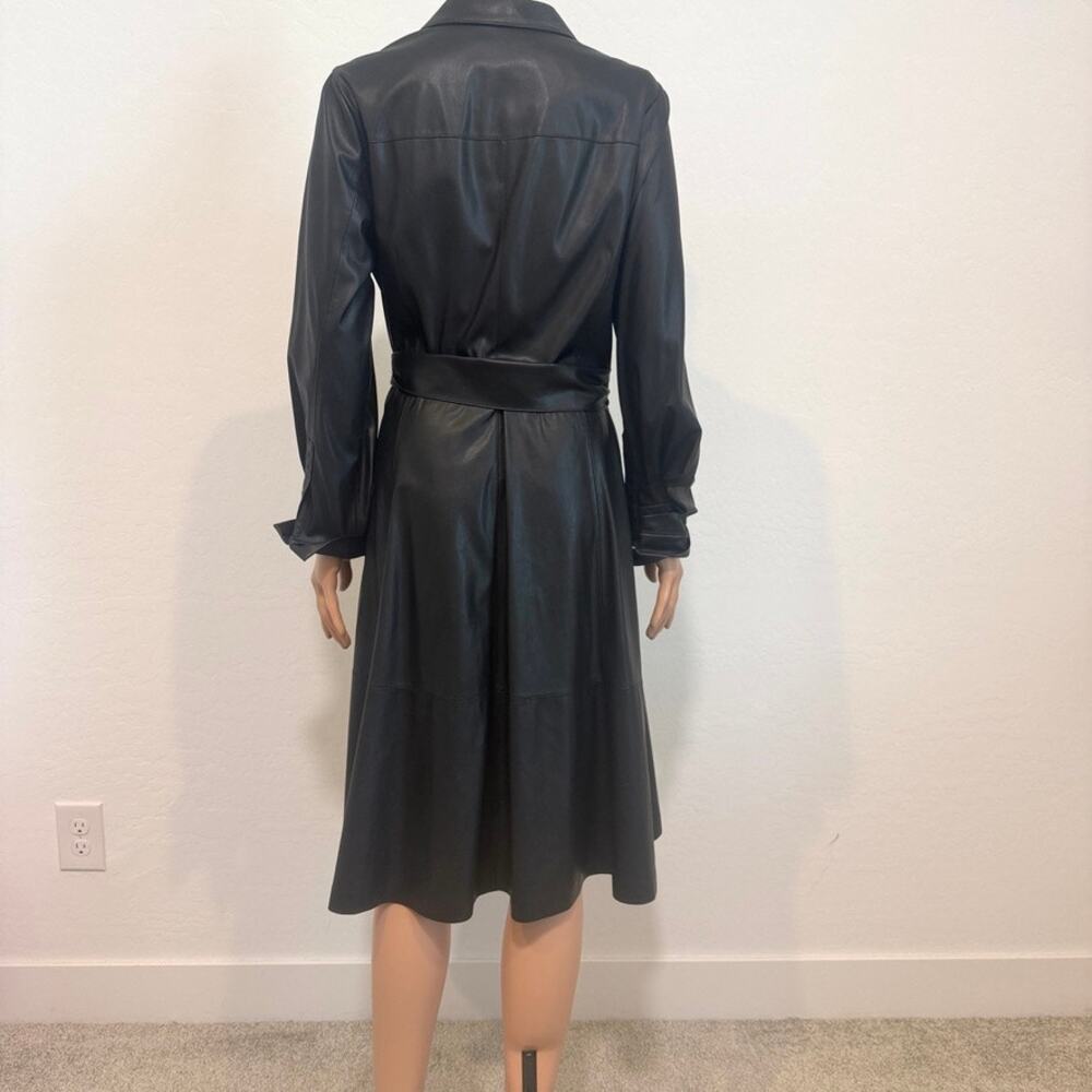 Kobi Halperin Wyatt medium long sleeve faux leather shirtdress D2 3298 - Picture 10 of 14